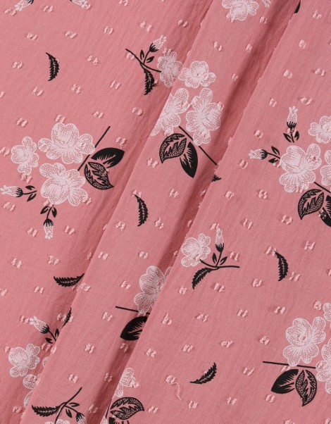 CEY EMBROIDERY PRINTED 58" (DES 2) IN DUSTY PINK