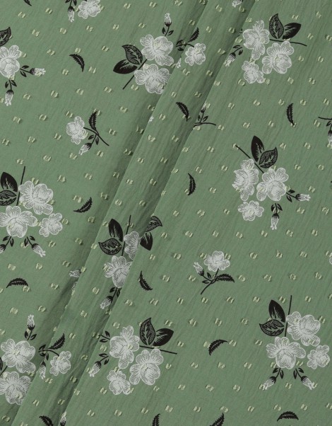 CEY EMBROIDERY PRINTED 58" (DES 2) IN SOFT DUSTY GREEN