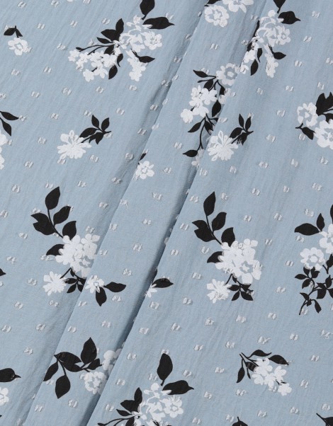 CEY EMBROIDERY PRINTED 58" (DES 3) IN DUSTY BLUE