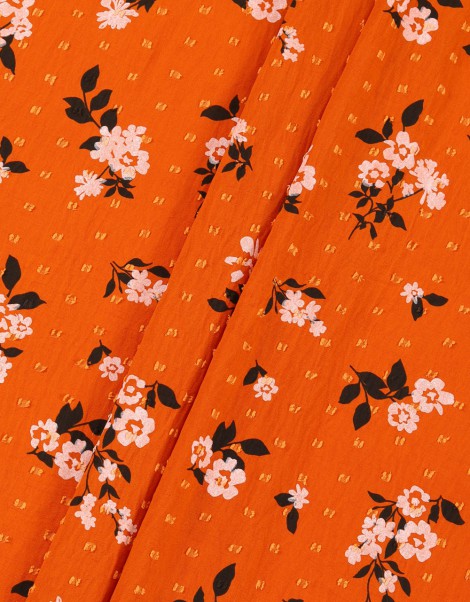 CEY EMBROIDERY PRINTED 58" (DES 3) IN ORANGE