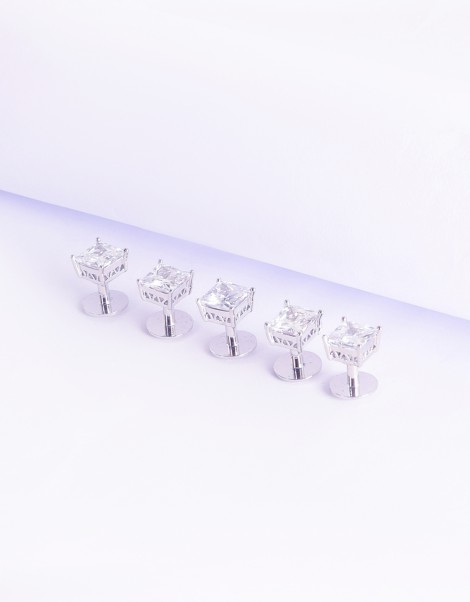 BUTTON BAJU MELAYU DIAMOND (DES 2) SILVER IN WHITE DIAMOND (SEQUARE)