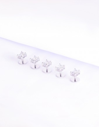 BUTTON BAJU MELAYU DIAMOND (DES 1) SILVER IN WHITE DIAMOND (RECTANGLE)