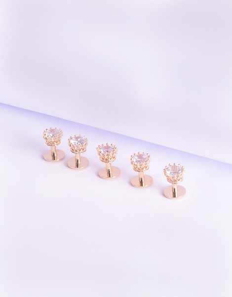 BUTTON BAJU MELAYU DIAMOND (DES 3) GOLD IN WHITE DIAMOND (CROWN CUT)