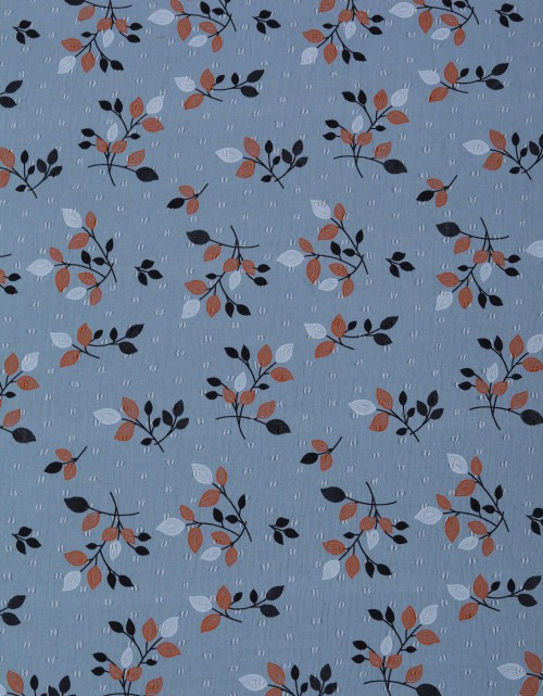 CEY EMBROIDERY PRINTED 58" (DES 1) IN DUSTY BLUE