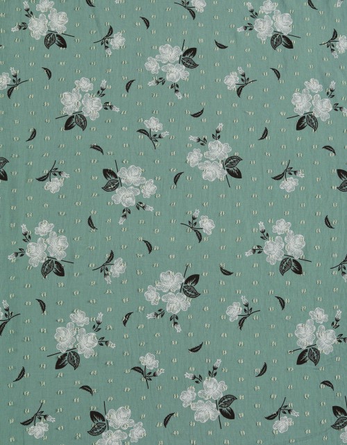 CEY EMBROIDERY PRINTED 58" (DES 2) IN DUSTY GREEN