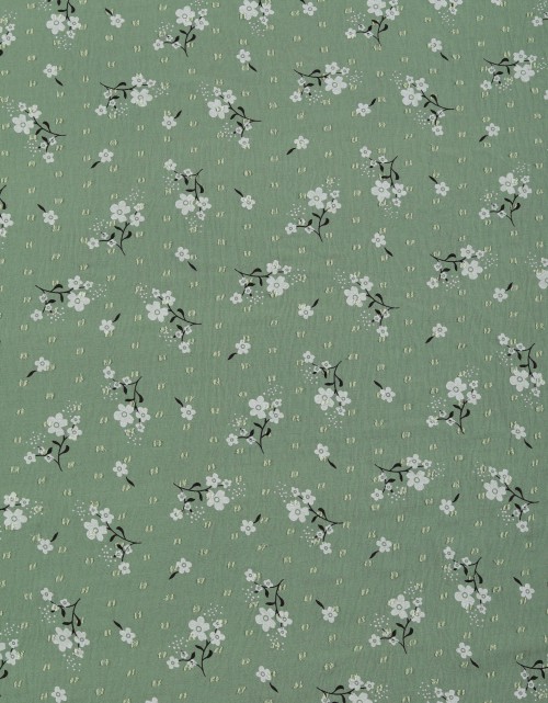 CEY EMBROIDERY PRINTED 58" (DES 4) IN DUSTY GREEN