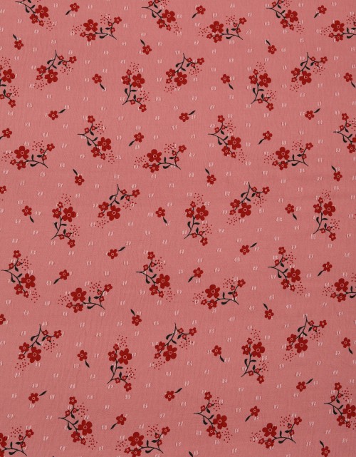 CEY EMBROIDERY PRINTED 58" (DES 5) IN SALMON PINK