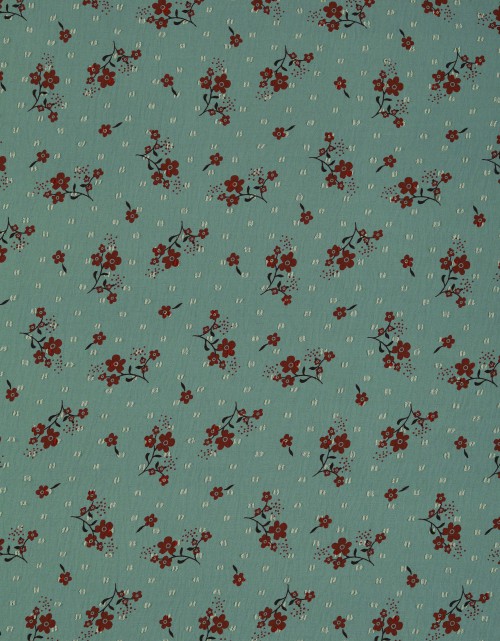 CEY EMBROIDERY PRINTED 58" (DES 5) IN TEAL GREEN