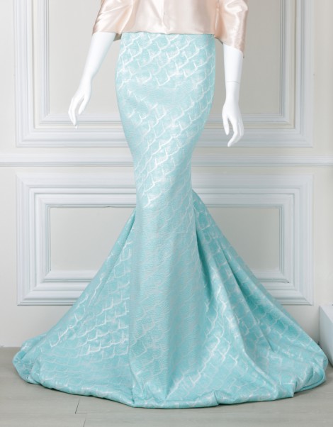 BROCADE PRINTED EXCLUSIVE 60" (DES 5) IN TURQUOISE