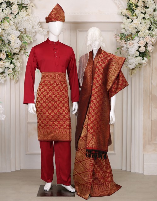 SONGKET SUIT 8 IN CARMINE RED