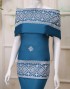 SWISS VOIL COTTON EMBROIDERY ALL OVER STONE 45'' IN TEAL