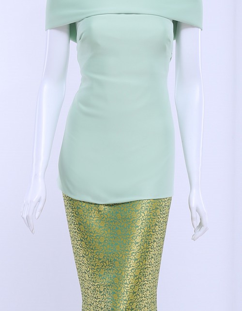 BROCADE MATCHING 45" IN MINT GREEN / YELLOW