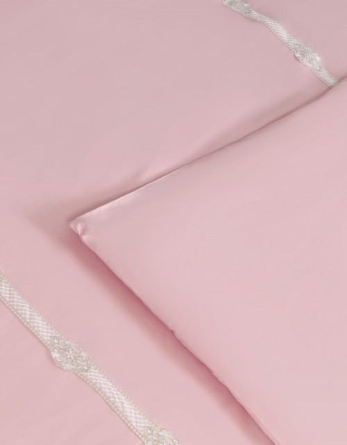 BEDSHEET COTTON LACE PEARL SI/E - QUEEN (DES 4) IN DUSTY PINK
