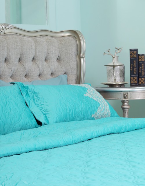 BEDSHEET COTTON LACE PEARL SI/E - QUEEN (DES 7) IN TIFANNY GREEN
