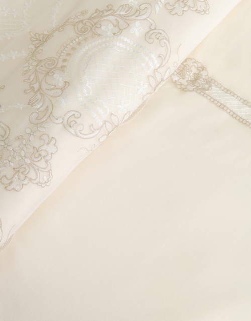 BEDSHEET COTTON LACE PEARL SI/E - QUEEN (DES 6) IN CREAM
