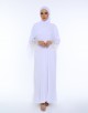 RABIA JUBAH IN WHITE (FREE LACE SHAWL)