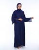 RABIA JUBAH IN NAVY BLUE (FREE LACE SHAWL)