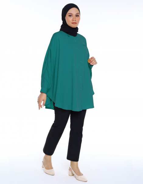 IRDINI BLOUSE IN GREEN TURQUOISE