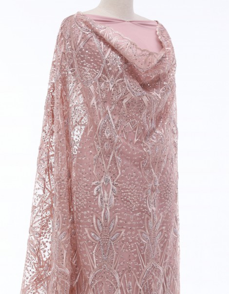 CADE SEQUIN LACE IN DUSTY PEACH