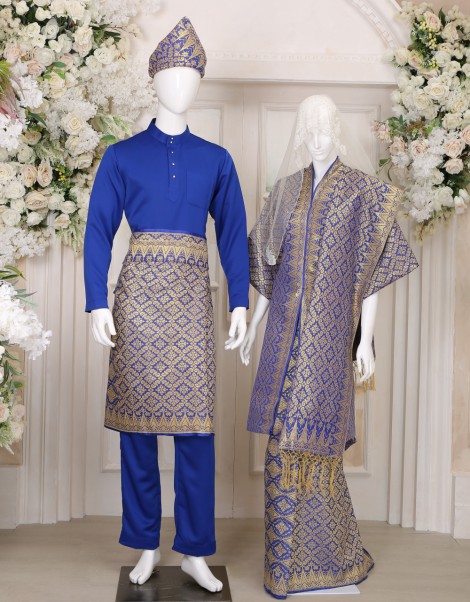 SONGKET SUIT 8 IN BLUE GOLD