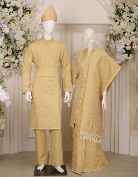 SONGKET SUIT 8 IN AMBER GOLD
